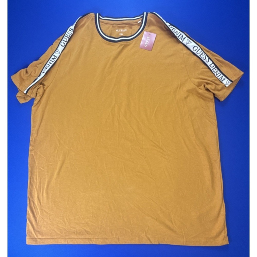 VINTAGE GUESS T-SHIRT  Mustard Yellow Short Sleeve Men's Size 2XL